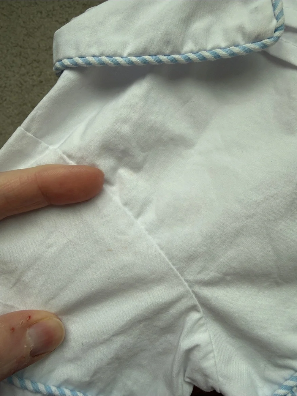 TBBC Blue & White Bubble with Peter Pan Collar